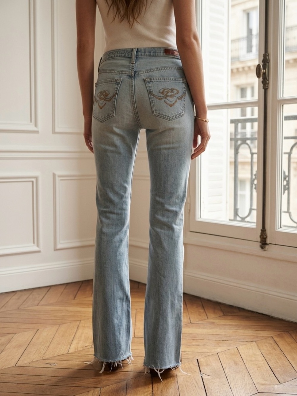 AG Adriano Goldschmied Light Blue Flare Jeans